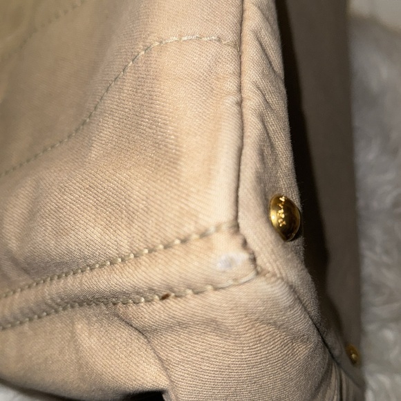Prada Canapa Demin Logo Handle Bag EUC in Neutral - Picture 11 of 14
